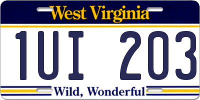 WV license plate 1UI203