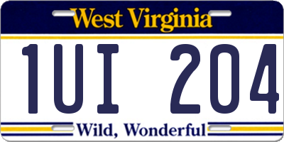 WV license plate 1UI204