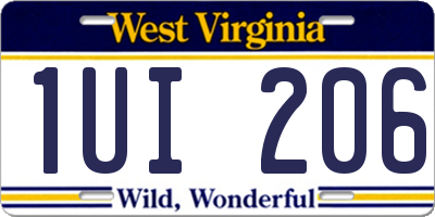 WV license plate 1UI206