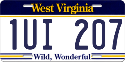 WV license plate 1UI207