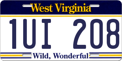 WV license plate 1UI208