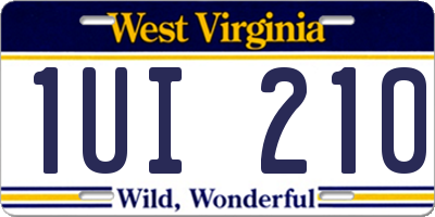 WV license plate 1UI210