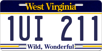 WV license plate 1UI211