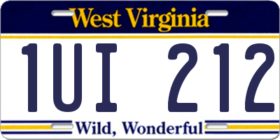 WV license plate 1UI212