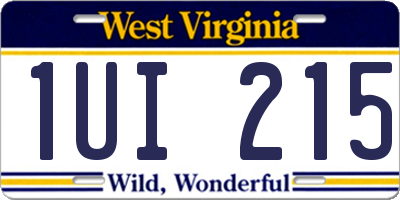WV license plate 1UI215