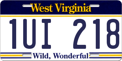 WV license plate 1UI218