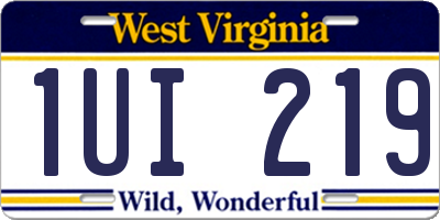 WV license plate 1UI219
