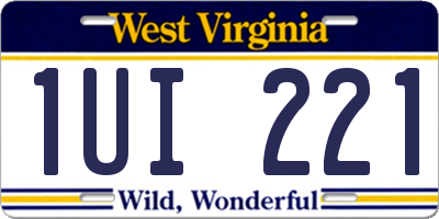WV license plate 1UI221