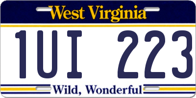 WV license plate 1UI223