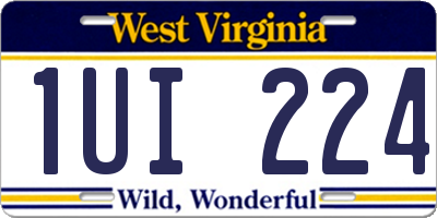 WV license plate 1UI224