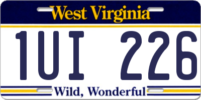 WV license plate 1UI226