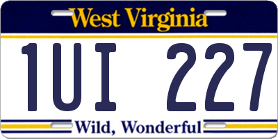 WV license plate 1UI227