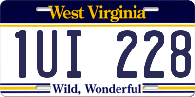 WV license plate 1UI228