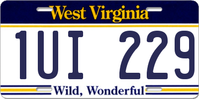 WV license plate 1UI229