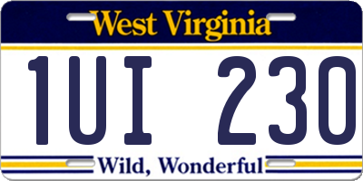 WV license plate 1UI230
