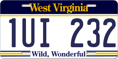 WV license plate 1UI232