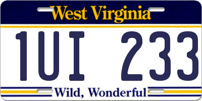 WV license plate 1UI233