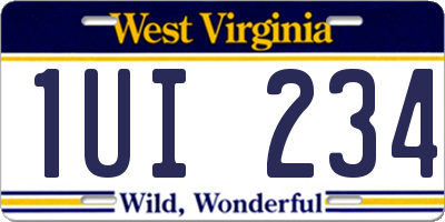 WV license plate 1UI234