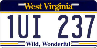 WV license plate 1UI237
