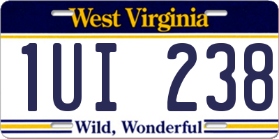 WV license plate 1UI238