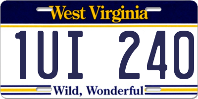 WV license plate 1UI240
