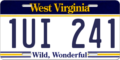 WV license plate 1UI241