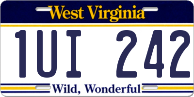WV license plate 1UI242