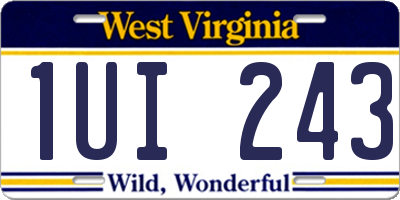WV license plate 1UI243