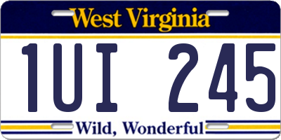 WV license plate 1UI245