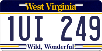WV license plate 1UI249