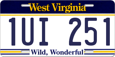 WV license plate 1UI251