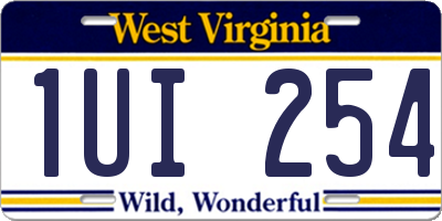WV license plate 1UI254
