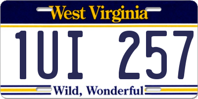 WV license plate 1UI257