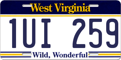 WV license plate 1UI259