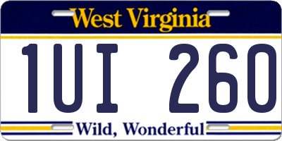 WV license plate 1UI260