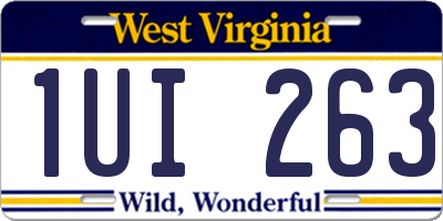 WV license plate 1UI263