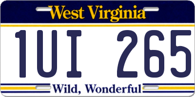 WV license plate 1UI265
