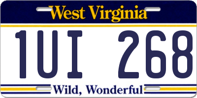 WV license plate 1UI268