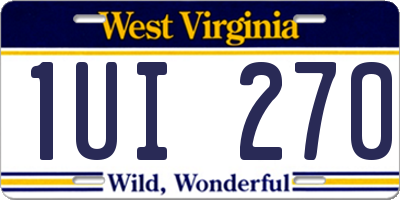 WV license plate 1UI270
