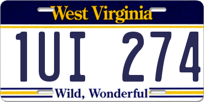 WV license plate 1UI274