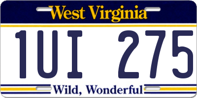 WV license plate 1UI275