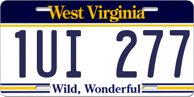 WV license plate 1UI277