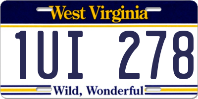 WV license plate 1UI278