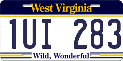WV license plate 1UI283