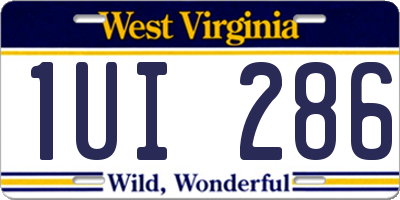 WV license plate 1UI286