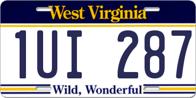 WV license plate 1UI287