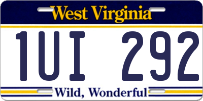 WV license plate 1UI292