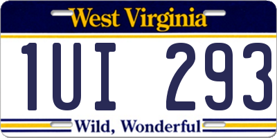 WV license plate 1UI293