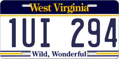 WV license plate 1UI294