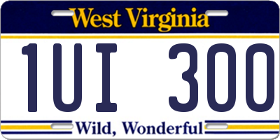WV license plate 1UI300